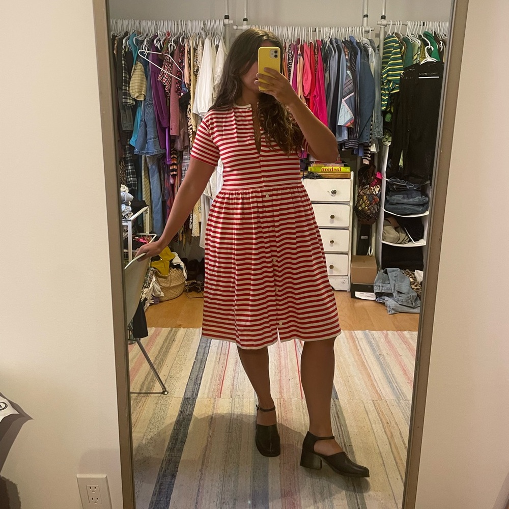 Snap Front Stripe Dress